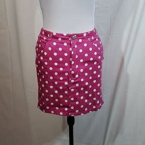 Vintage Esprit Pink Polka Dot Mini Skirt 14 Teens